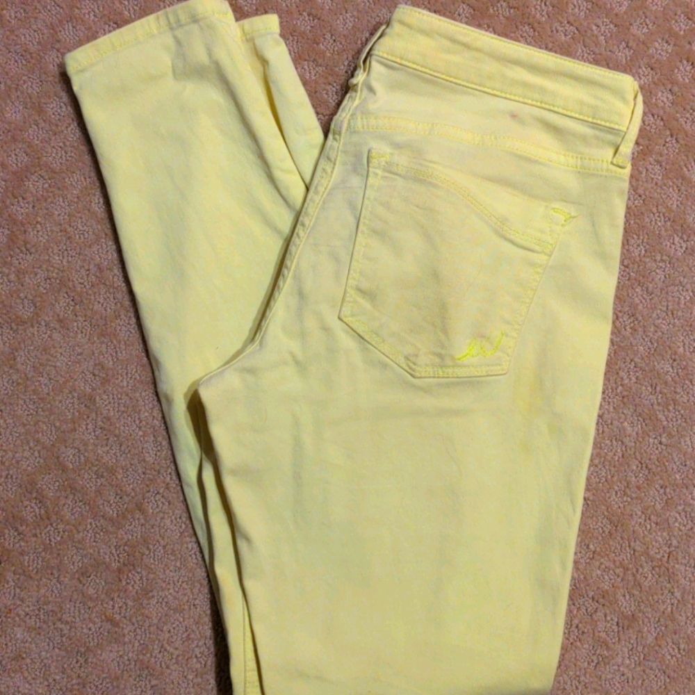 Express neon green/yellow jeans